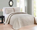 Elegant Home Beautiful Over Sized Beige Solid Color Embossed Floral Striped 3.... Fixed Price $38.30.