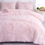 Chovy Faux Fur Plush Light Pink Comforter Sets King - Ultra Soft Shaggy Flann. Fixed Price $59.99.