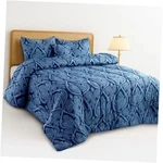 Lux Cor Reversible 5PC Comforter Set, Printed Bedding Queen Paisley Navy. Fixed Price $49.89.
