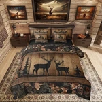 Erosebridal Rustic Cabin Bedding Sets 7 Piece Camo Hunting Deer Comforter Qu. Fixed Price $99.75.