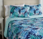 Home Reflections Tropical Collection Quilt Set Navy Palm. Fixed Price $34.99.