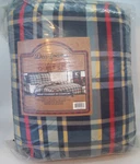 Dearfoams 3 Pc King Size Plaid Quilt Bedding Set W/2 Shams Blue Red Yellow New. Fixed Price $44.95.