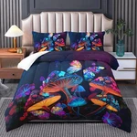 Mushroom Bedding - King Comforter Set, Black & Cute Boho Bedroom.... Fixed Price $39.99.
