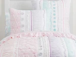 Pottery Barn Kids Bailey Ruffle Full/queen Quilt +1 Sham Aqua Pink Purple New. Fixed Price $249.99.