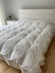 New Threshold Down Full/queen Comforter Cotton Blend White 90 X 94". Fixed Price $79.99.
