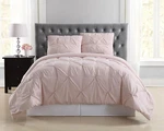 Truly Soft Pleated Comforter Set Blush Polyester 3-PCS Full/queen. Fixed Price $49.99.