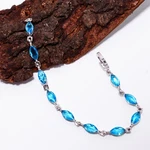 Blue Topaz 925 Sterling Silver Adjustable Bracelet 7-8" B130412, Gift For Her. Fixed Price $28.30.