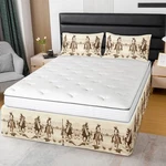 Wild Cowboy Queen Size Bed Skirt,western Decor 15 Inch Drop Brushed. Fixed Price $41.22.