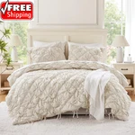 King Comforter Set Ivory Lily Puffy Floral Shabby Chic Boho Bedding. Fixed Price $106.07.