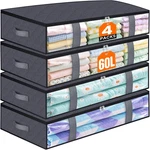 Tastictotes Under Bed Storage Containers, 4 Pack Blanket Bags, Collapsib. Fixed Price $30.99.