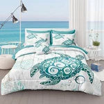 Move Over Coastal Bedding Set Queen Size Sea Turtle Comforter With Sheet. Fixed Price $124.33.