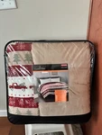 Bnip Cuddl Duds Cozy Soft Reversible Comforter, Full/queen, Truck Stripe. Fixed Price $89.99.
