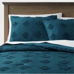 Threshold Comforter Queen/full Size - 3 Pieces Dark Teal Blue. Fixed Price $65.00.