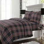 Tribeca Living Heritage Plaid 170-GSM Flannel Printed Duvet Cover Set Queen. Fixed Price $111.49.