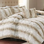 Madison Park Zuri Soft Plush Comforter Set Faux Fur Animal Stripes Design. Fixed Price $121.87.