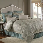 4 Pc Veratex "tarlow" Comforter Set Aqua Brown Ivory Full 86 90 **new**. Fixed Price $115.00.