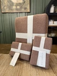 Set King Textured Waffle Coverlet & 2 Shams Brown - Casaluna New. Fixed Price $170.00.