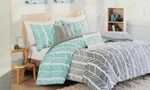 4 Pc Id Intelligent Design Chervon Twin Comforter, Sham, & Deco Pillows Set Nip. Fixed Price $80.75.