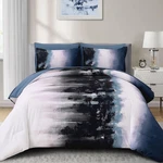 Dinjoy Ombre Blue Comforter Set King Size Gradient Navy Black Boho Bedding. Fixed Price $75.06.