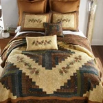 Donna Sharp Cabin Raising Pine Cone Quilted Collection Embroidered Country. Fixed Price $290.00.