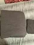 Full/queen Space Dyed Cotton Linen Comforter & Sham Set Dark Gray. Fixed Price $45.00.