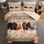 Horses & Flowers Queen Comforter Set: Dreamy Bedding With Sheets Shams!. Fixed Price $111.27.