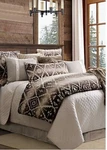 Hiend Accents Chalet Aztec Comforter & Sham Bedding Set, Super Queen, Tobacco Br. Fixed Price $300.00.