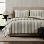 Jeremiah Brent King Textured Stripe Comforter Set Olive Green. Fixed Price $47.99.