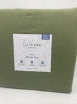 Home By Welspun 3 Piece Duvet Cover Full/ Queen Size Linen Blend Olive. Fixed Price $49.95.