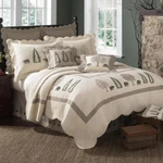 Donna Sharp Bear Creek **king** Quilt Rustic Lodge Cabin Trees Ivory Cotton New. Fixed Price $250.00.
