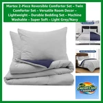 Reversible Light Grey/navy Twin Comforter Set Dual Style & All-season. Fixed Price $55.79.