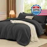 Fuanna Full Size Comforter Sets Dark Grey 7 Pieces Bed In Bag All Season Light. Fixed Price $65.97.