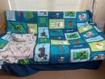 Minecraft 2023 Twin Comforter, Sheets And Curtains Set (lot Of 5 Items). Fixed Price $45.00.