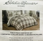 New Eddie Bauer Port Gamble Comforter Set, Blue, 5 Piece, King. Fixed Price $89.99.