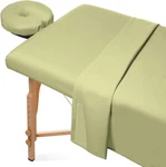 Cozy Flannel Massage Table Set - Includes Flat & Fitted Gree. Fixed Price $40.84.