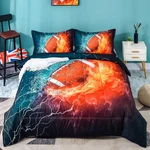 Andency 3D Football Comforter QUEEN(90X90 Inch), Queen, Orange Blue. Fixed Price $57.11.