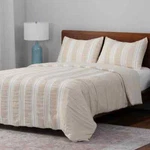 Berkshire Life Waffle Stripe 3-PIECE Comforter Set Color Beige Size Queen New. Fixed Price $48.00.