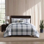 Eddie Bauer - Comforter Set, Crisp & Queen, Alder Plaid Blue/grey. Fixed Price $140.84.