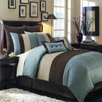 Hudson Teal Blue Full Size Luxury 8 Piece Set Includes Comforter, Bed. Fixed Price $126.99.