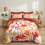 Nesker 7 Pcs Comforter Set Full Size, Red Hibiscus Hawaiian Bedding Kids. Fixed Price $116.98.