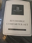 Basic Beyond Comforter Set - And Queen, Black/red. Fixed Price $27.00.