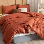 Yirddeo King Size Comforter Set - With Ball Pom Fringe, S.... Fixed Price $55.43.