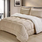 Cathay Home Ultimate Luxury Reversible Micromink & Sherpa Queen Comforter Set. Fixed Price $62.27.