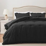 Harborest Lightweight 2 Pieces Black Ruffle Bed Set Vintage Farmhouse Soft Co.... Fixed Price $39.50.