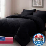Elnido Queen 7-PIECE Black Comforter Set Bed In Bag All Season. Fixed Price $66.02.