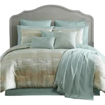 Hallmark Collectibles Vida 14 Pc Comforter Set Blue Gold Queen. Fixed Price $225.00.