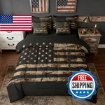 Feelyou American Flag Camo Comforter Set Sheets 7 Piece Queen Size Hunting Bed. Fixed Price $104.23.