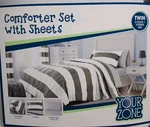 Your Zone Twin/ Gray & White Stripes Comforter Sham. Fixed Price $20.00.