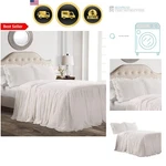 Ruffle Bedspread Set - Farmhouse Bedding King Size Skirt Linen. Fixed Price $99.09.