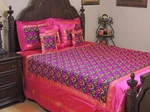 Hot Pink Chic Embroidered Duvet Pillow Shams Set King - Beautiful India Bedding. Fixed Price $199.49.